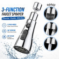 360° Kitchen Faucet Sprayer Head | 3-Function High Pressure Pull Down Replacement - faucet spray