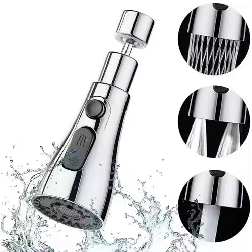 360° Kitchen Faucet Sprayer Head | 3-Function High Pressure Pull Down Replacement - faucet spray