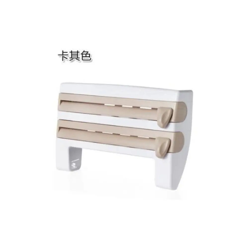 4-In-1 Kitchen Roll Holder Dispenser Kitchen Foil Film Wrap Tissue Paper 4 IN 1 Kitchen Roll Holder Dispenser - Brown