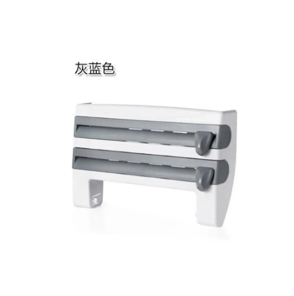 4-In-1 Kitchen Roll Holder Dispenser Kitchen Foil Film Wrap Tissue Paper 4 IN 1 Kitchen Roll Holder Dispenser - Grey