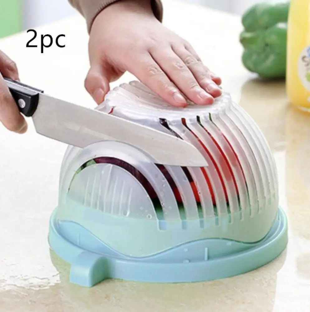 Creative Salad Cutter Fruit and Vegetable Cutter - Blue2pc