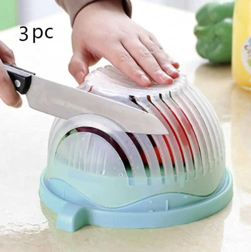 Creative Salad Cutter Fruit and Vegetable Cutter - Blue3pc