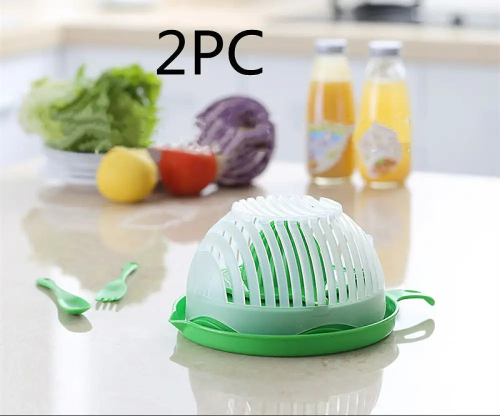 Creative Salad Cutter Fruit and Vegetable Cutter - Green 2pc