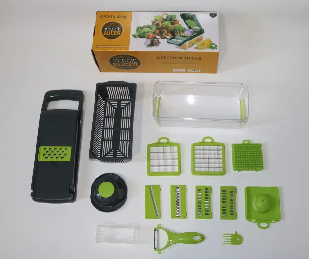 Household Kitchen Gadgets Vegetable Cutter Silk Cutter - 14in1
