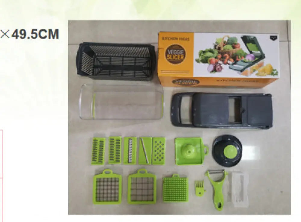 Household Kitchen Gadgets Vegetable Cutter Silk Cutter - 16in1