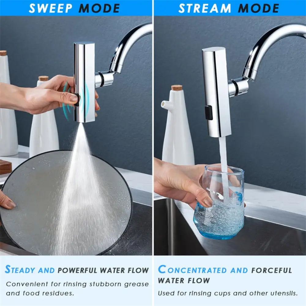 Kitchen Faucet Waterfall Outlet Splash Proof Universal Rotating Bubbler Multifunctional Water Nozzle Extension Kitchen