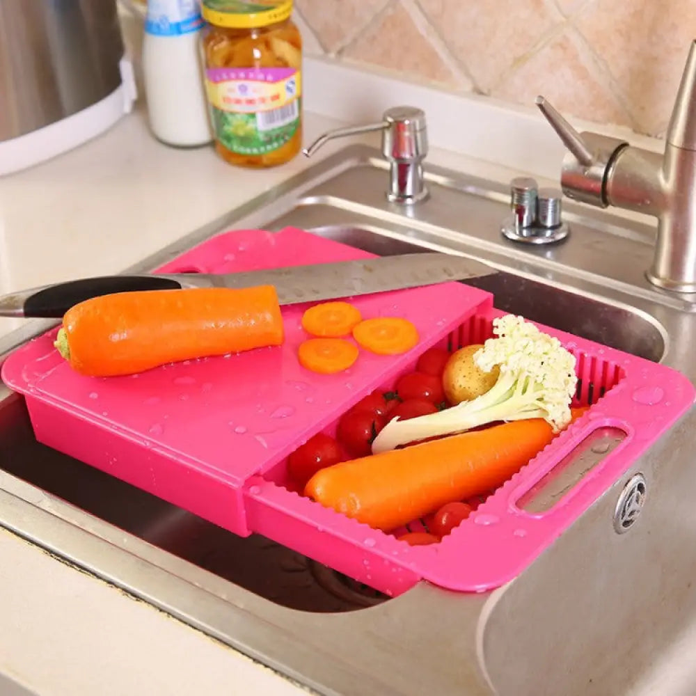 Multifunction Kitchen Chopping Blocks Sinks Drain Basket Cutting Board Vegetable Meat Tools Kitchen Accessories
