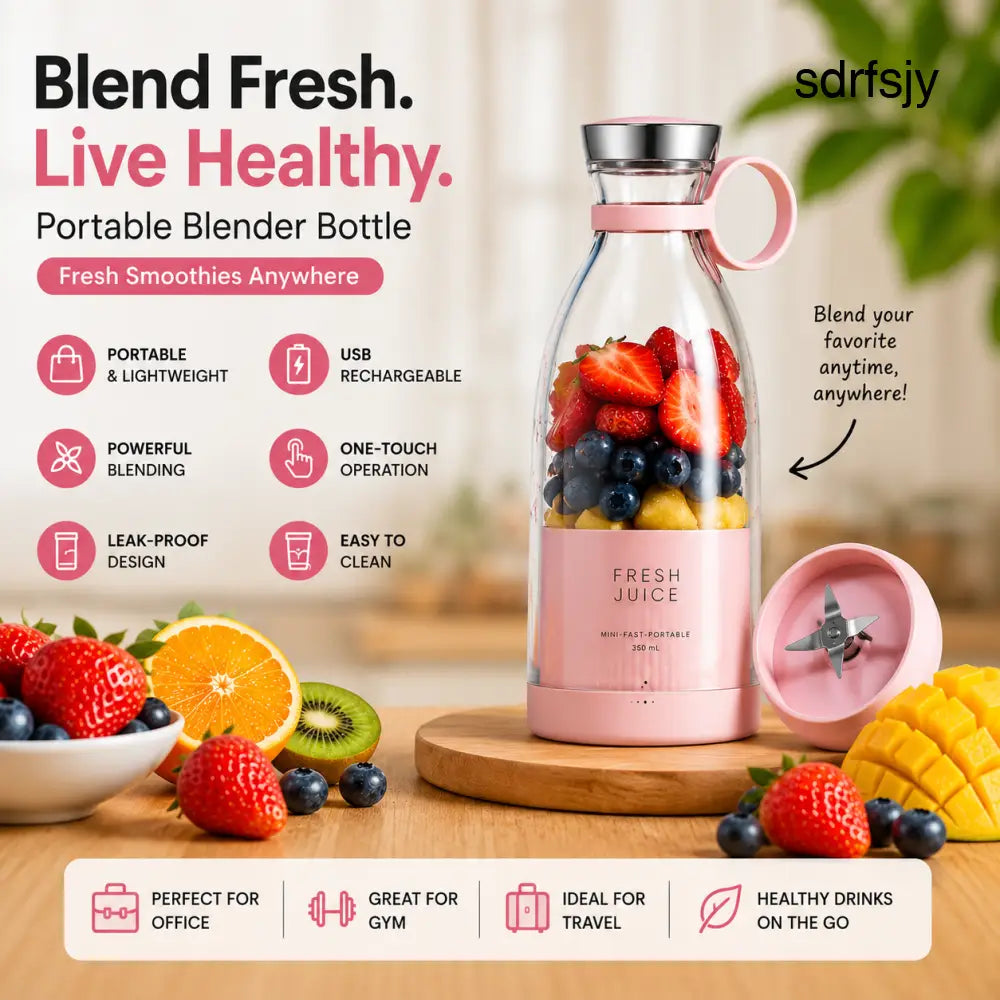 Portable USB Rechargeable Blender Bottle | Personal Smoothie & Juice Maker - Juicers