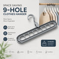 Space Saving 9-Hole Clothes Hanger | Multi-Layer Wardrobe Closet Organizer - hanger