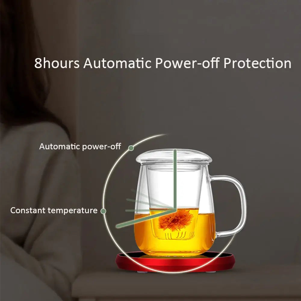 USB Coffee Mug Cup Warmer Milk Tea Water Cup Heating Electric Touch Pad Temperature Adjustable Hot Tea Maker Heater